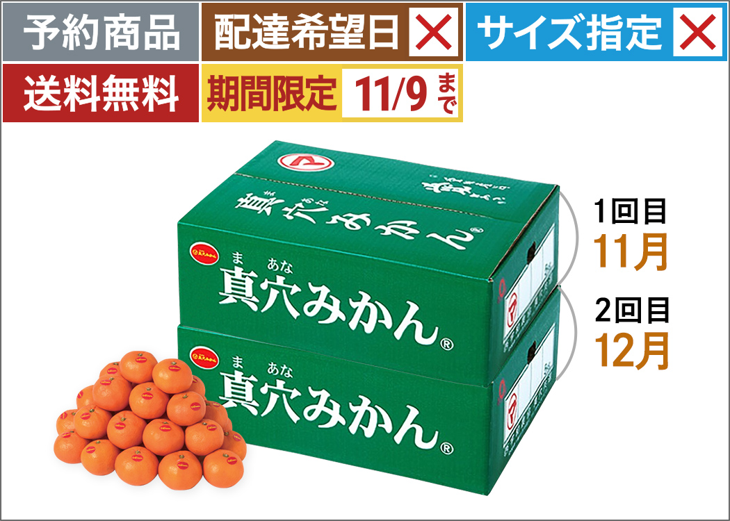 真穴みかん定期便5kgコース　10,800円（税込）